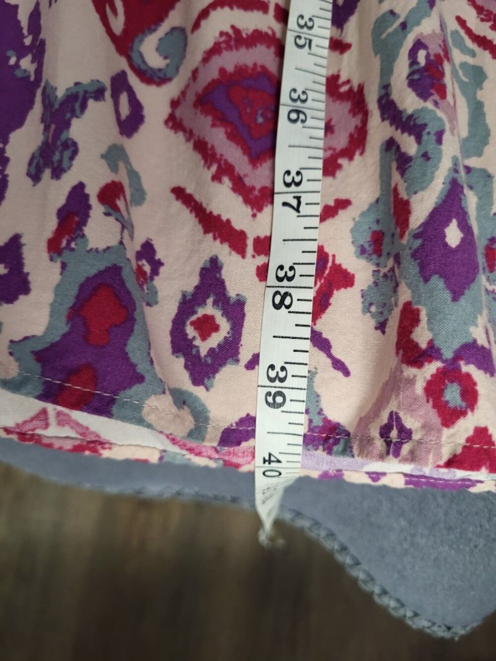 Beach Lunch Lounge dress XXL Batik Print Cotton Blend Tiered Babydoll Boho - Picture 7 of 9
